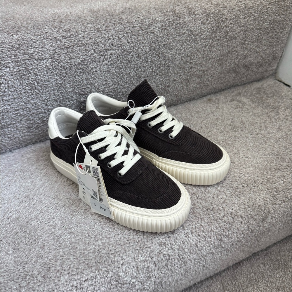 Zara Kids Brown and White Sneakers